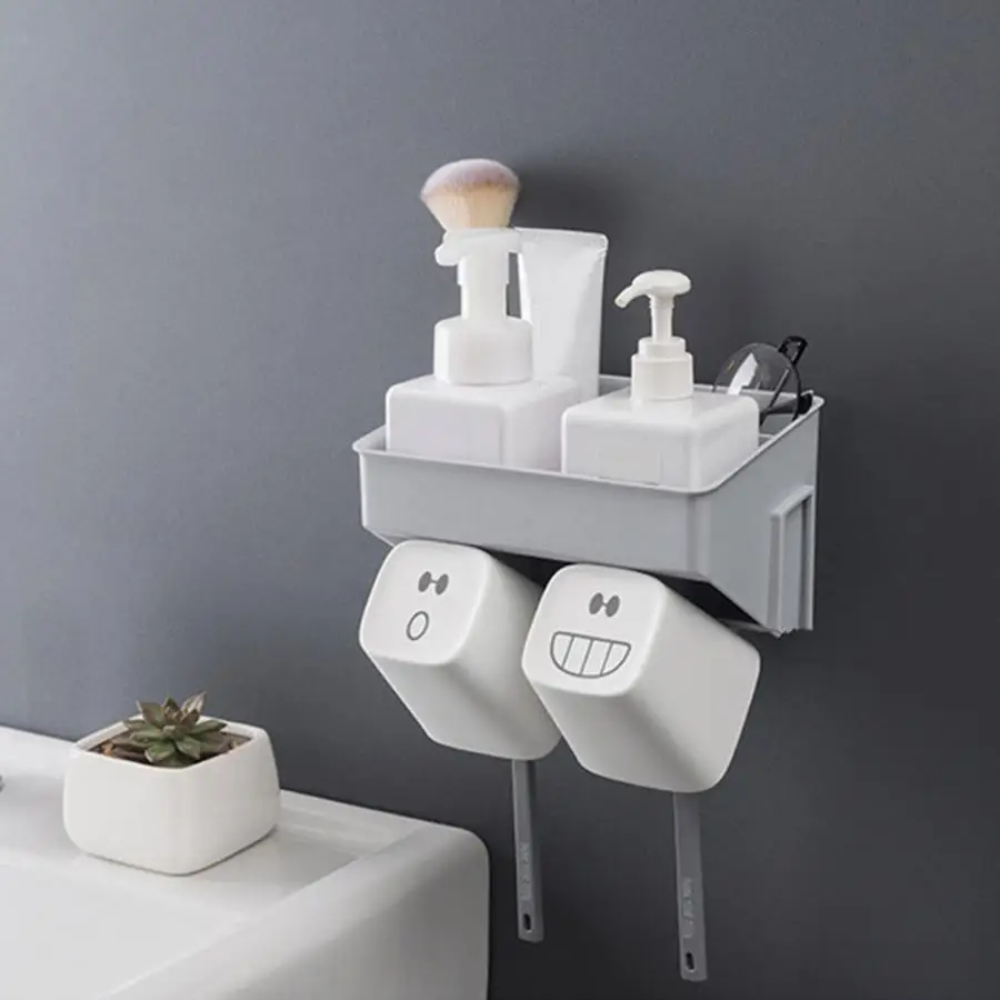 

Kitchen Bathroom Storage Rack Organizer Shower Shelf Holder Suction Basket Toothbrush cup Holder floating shelf