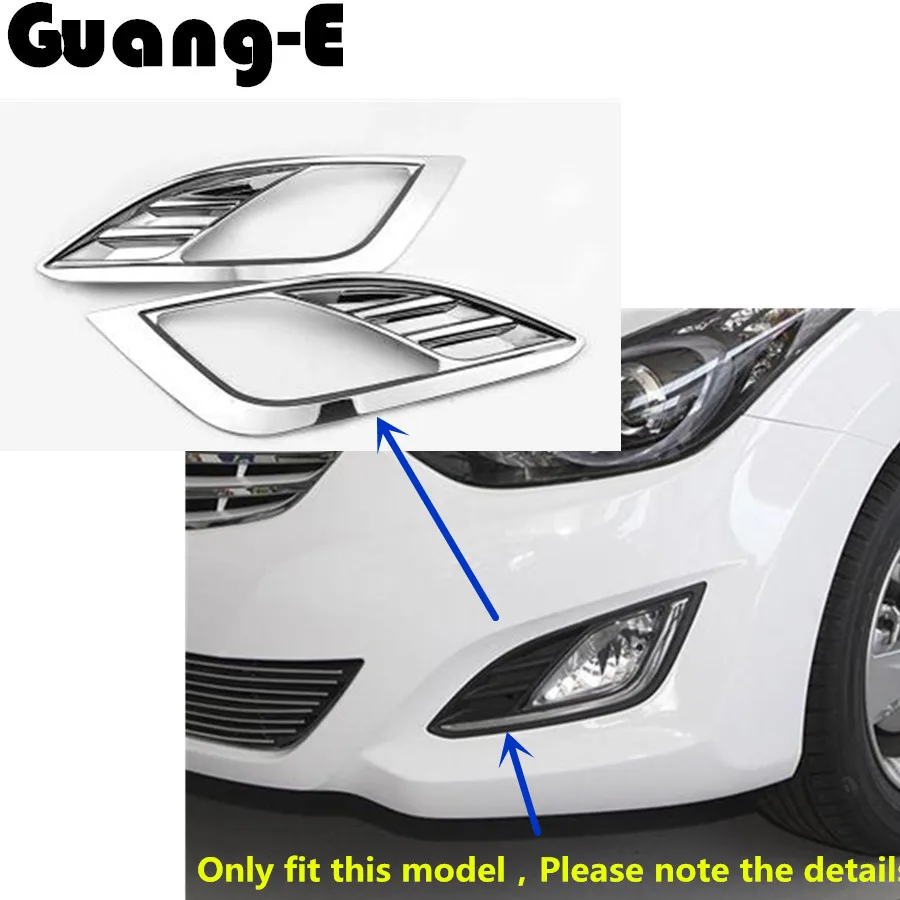 

car Styling cover ABS Chrome lamp front head fog Light Trim frame moulding hoods for Hyundai elantra Avante 2012 2013 2014 2015