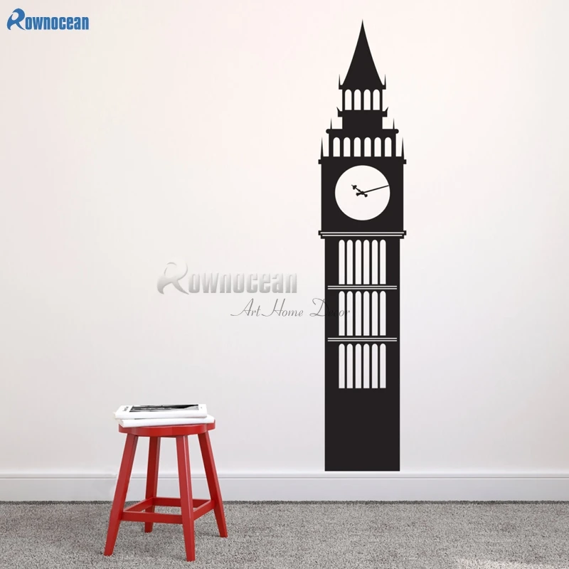 

Big Ben Clock Tower - Travel Landmarks London Wall Decal Large Size Custom Vinyl Art Stickers Decorating F813