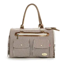 Коричневая Вертикальная полосатая модная переноска для собак сумка модная маленькая сумка для щенков