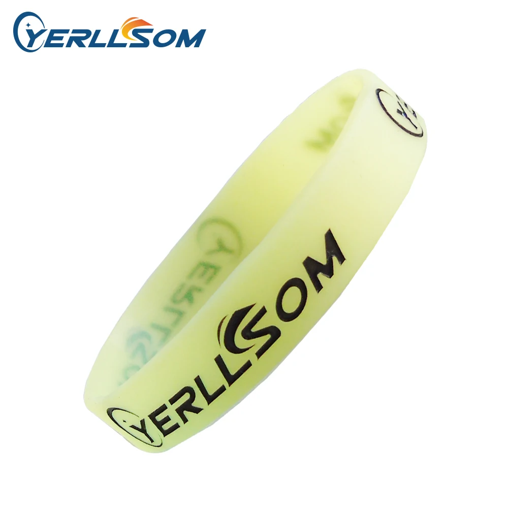 

YERLLSOM 500pcs/Lot High Quality Custom Personalized ink filled logo glow in dark Rubber Bands for promotional gifts Y060702