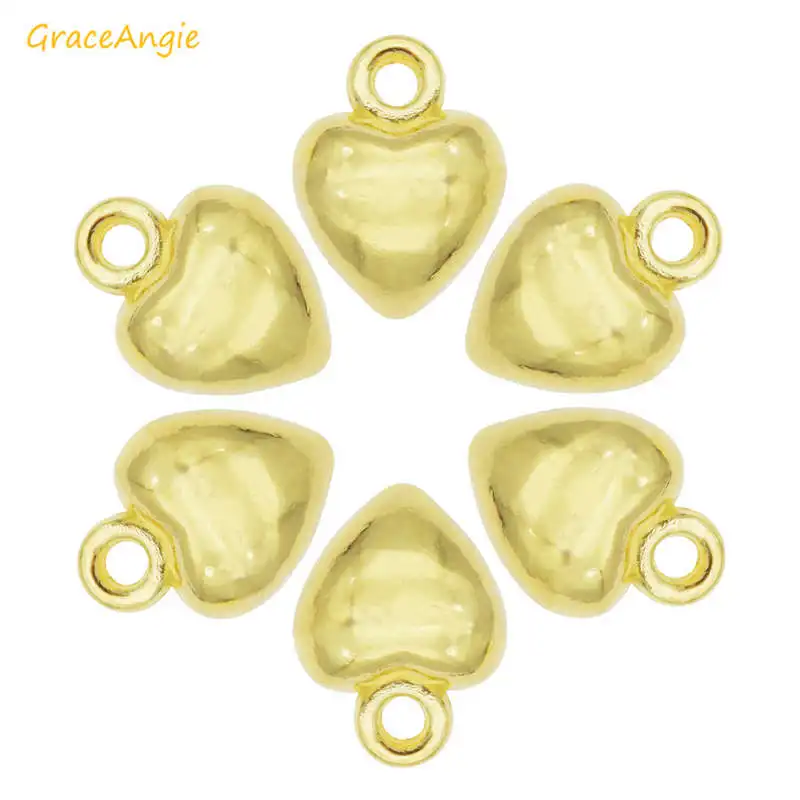 GraceAngie 20 50 шт. Золотая подвеска в виде крошечного сердца женский браслет брелок