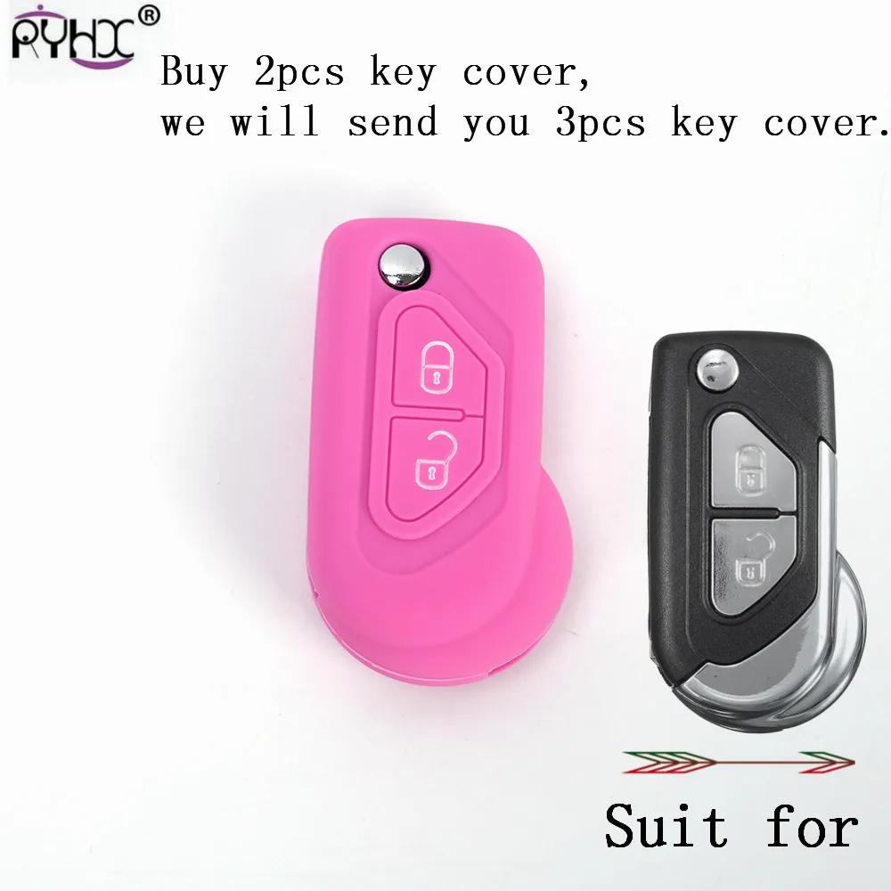 

2 Buttons Silicone Car Remote Flip Key Fob Shell Cover Case For Citroen DS3 Skin Holder Protector