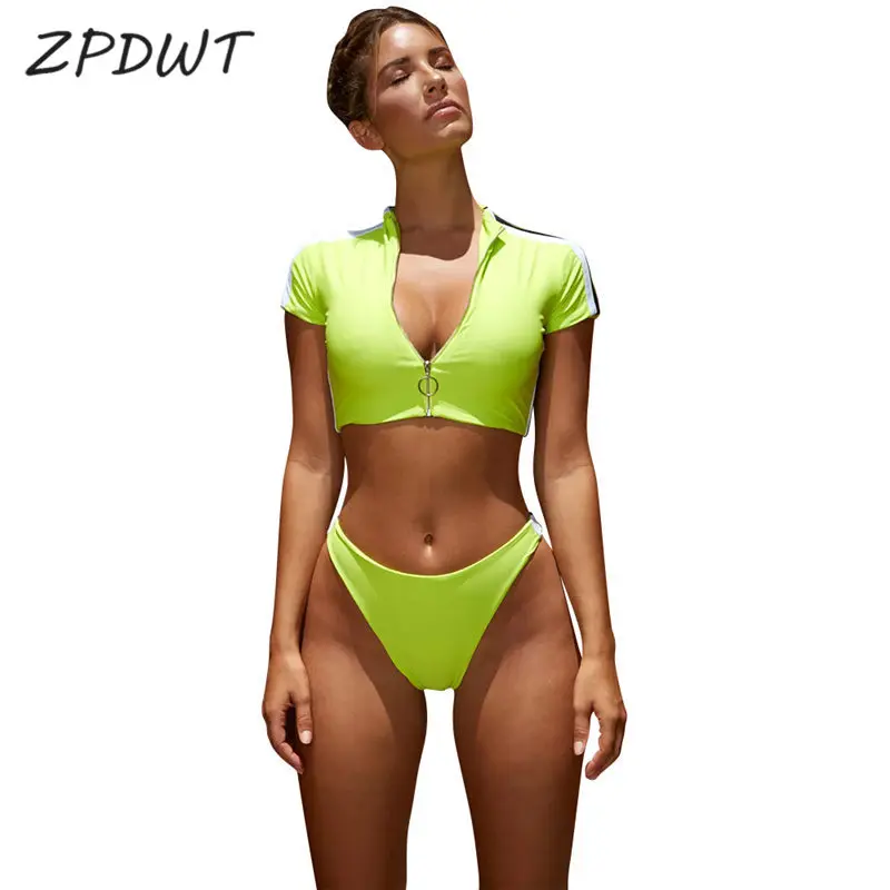 fluorescent yellow bikini