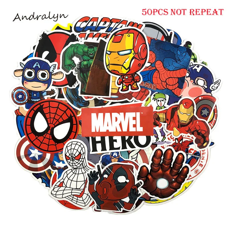 7 Style Marvel Series Sticker Super Hero Stickers For Luggage Laptop Skateboard Motorcycle Phone Toy Kid Waterproof huismerk kopen in de aanbieding