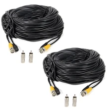 black 2 Pcs 150ft Video Power Extension Cable Wire for font b CCTV b font DVR