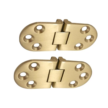 

2 Pcs Folding Hinges 180 Degree Flap Solid Brass Thicken Semi-circular Table Hinge Countertop Hinge Concealed Hinges