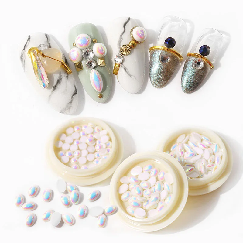 

Nail Pearl Heart Waterdrop Mixed Styles Irregular Shape Shiny Glitter AB Colors Nails Rivets 3D Nail Art Decorations