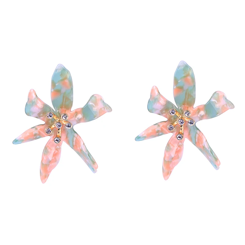 BALANBIU Unique Undertint Resin Flowers Drop Earrings For Women Party Crystal Ornament 2019 Newest Fashion Jewelry Accessories | Украшения