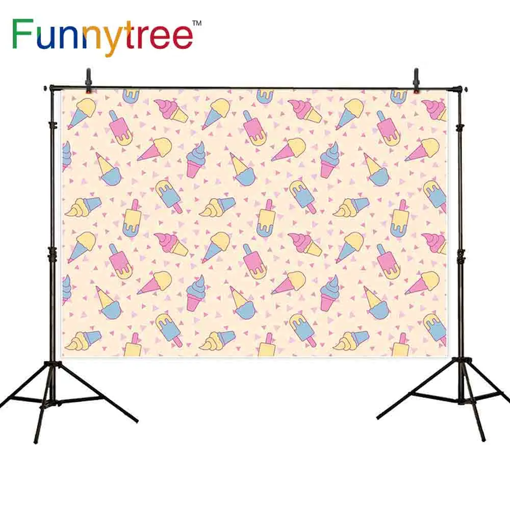 Фотофон Funnytree fotografia с изображением мороженого маленький треугольник розовый