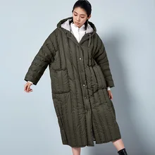 LYNETTE’S CHINOISERIE Winter Original Design Women High Quality Casual Ultra Loose Ultra Long 90% White Duck Down Coats Jackets