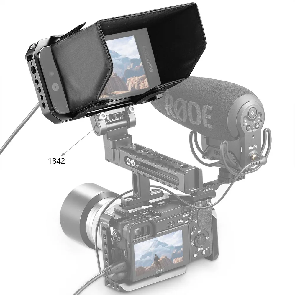 SmallRig держатель для монитора с солнцезащитным капюшоном для SmallHD 501/502 " монитор Защитная клетка с солнцезащитный козырек-2177