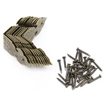 OOTDTY 12 xантичная бронзовая декоративная шкатулка деревянный ящик ноги Угловой протектор