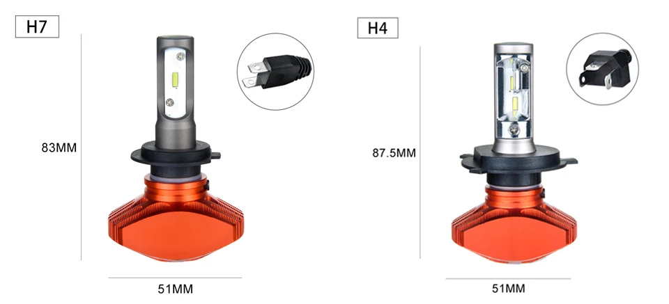 Zdatt AcooSun H4 Led Car Fanless Bulb H7 Led Auto headlight H1 H11 Fog Lamp 6500K DC12V 9006 Led CSP Chips 80Wset 9005 LED Auto Light (9)