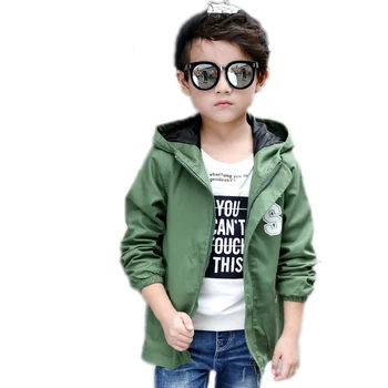 

2018 spring autumn jackets for boys coats casual hooded big boy windbreaker letter printed children outwear teenager boys trench