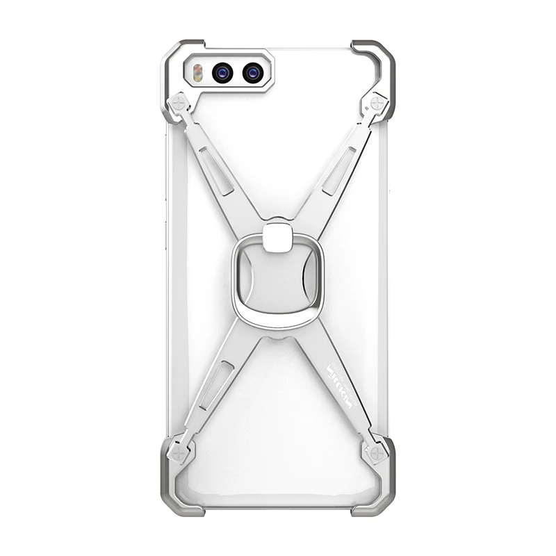 Xiaomi mi 6 чехол NILLKIN Barde с металлическим покрытием Алюминиевый сплав бампер крышка с подставкой кольцо держатель для Xiaomi mi 6 mi 6+ посылка - Цвет: silver