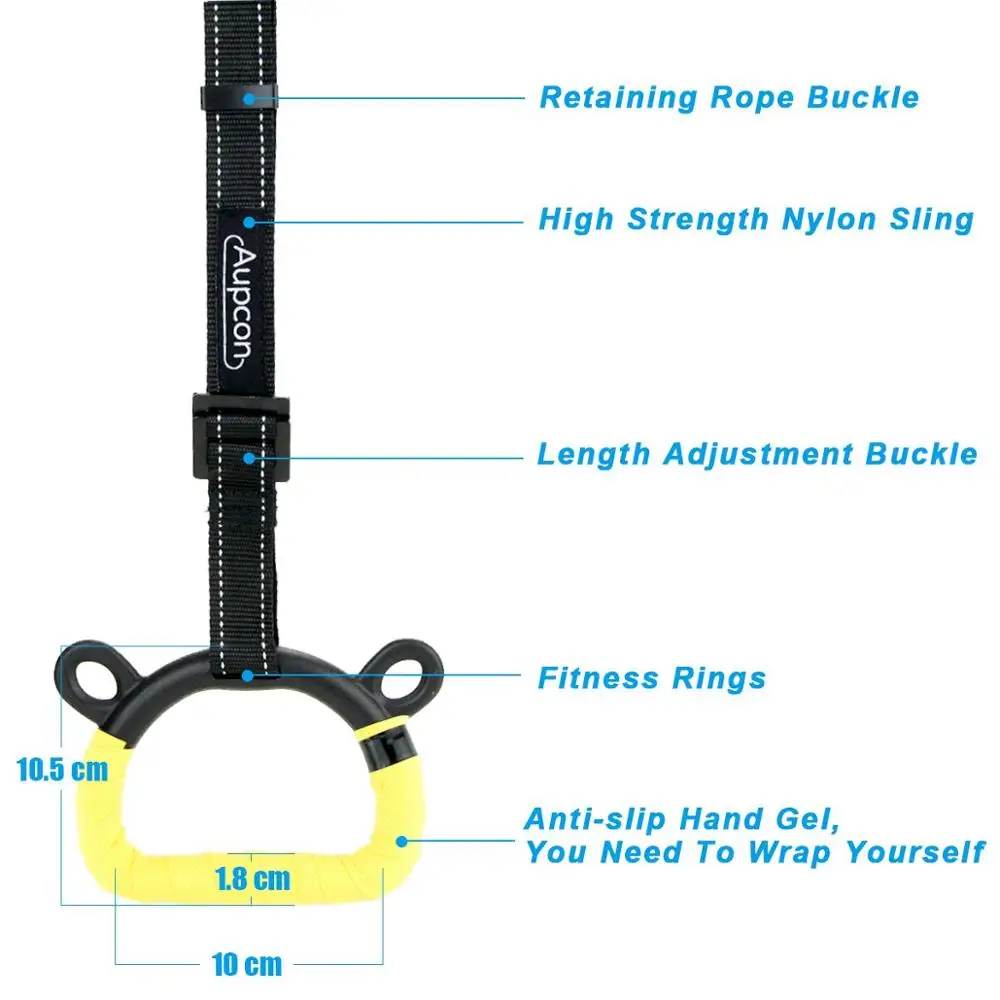 Гимнастические кольца для детского бодибилдинга, кросс-тренинга, фитнес-подтягивания с тяжелыми регулируемыми длинными пряжками, ремни