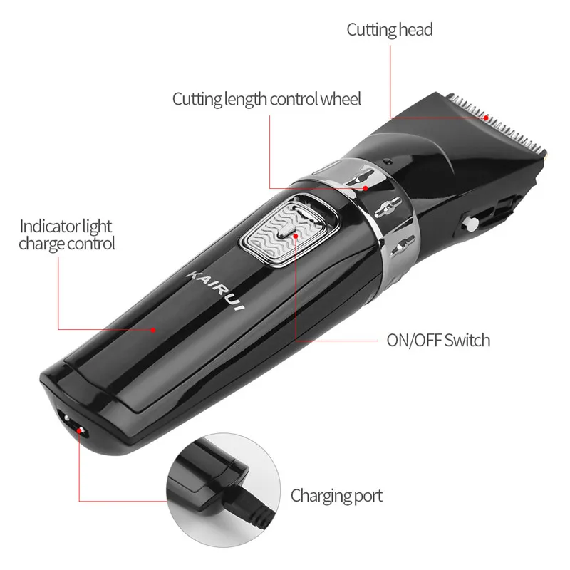 Профессиональный триммер для волос, перезаряжаемая машинка для стрижки волос, водонепроницаемая электрическая бритва для бороды, Парикмахерская Машинка для укладки волос