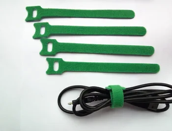 

120pcs 150*12mm Green Magic Nylon Reusable Cable Ties with Eyelet Holes back to back cable tie nylon strap thin hook fastener