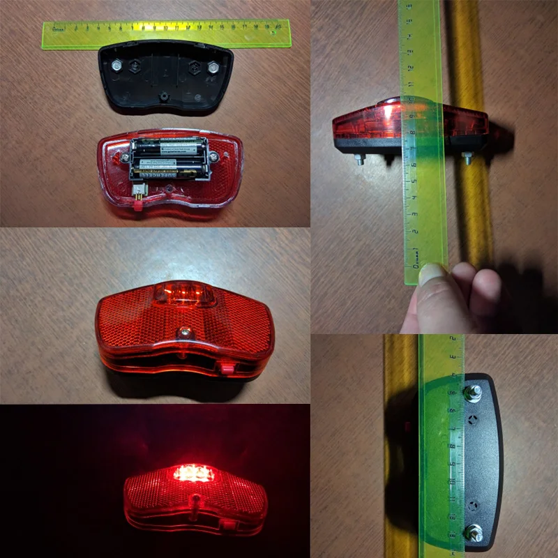 Discount 3 LEDs Red Rear Light for Bike Bicycle Rear Rack Carrier Safety Warning Lamp Battery Bike Bicycle Lighting Cycling Accessories 5