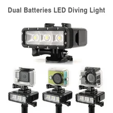 Телесин Водонепроницаемый Дайвинг свет под водой 30 м POV flash Dimmable Ночь Заполните свет для GoPro 5 4 3, xiaomi Yi, sj5000