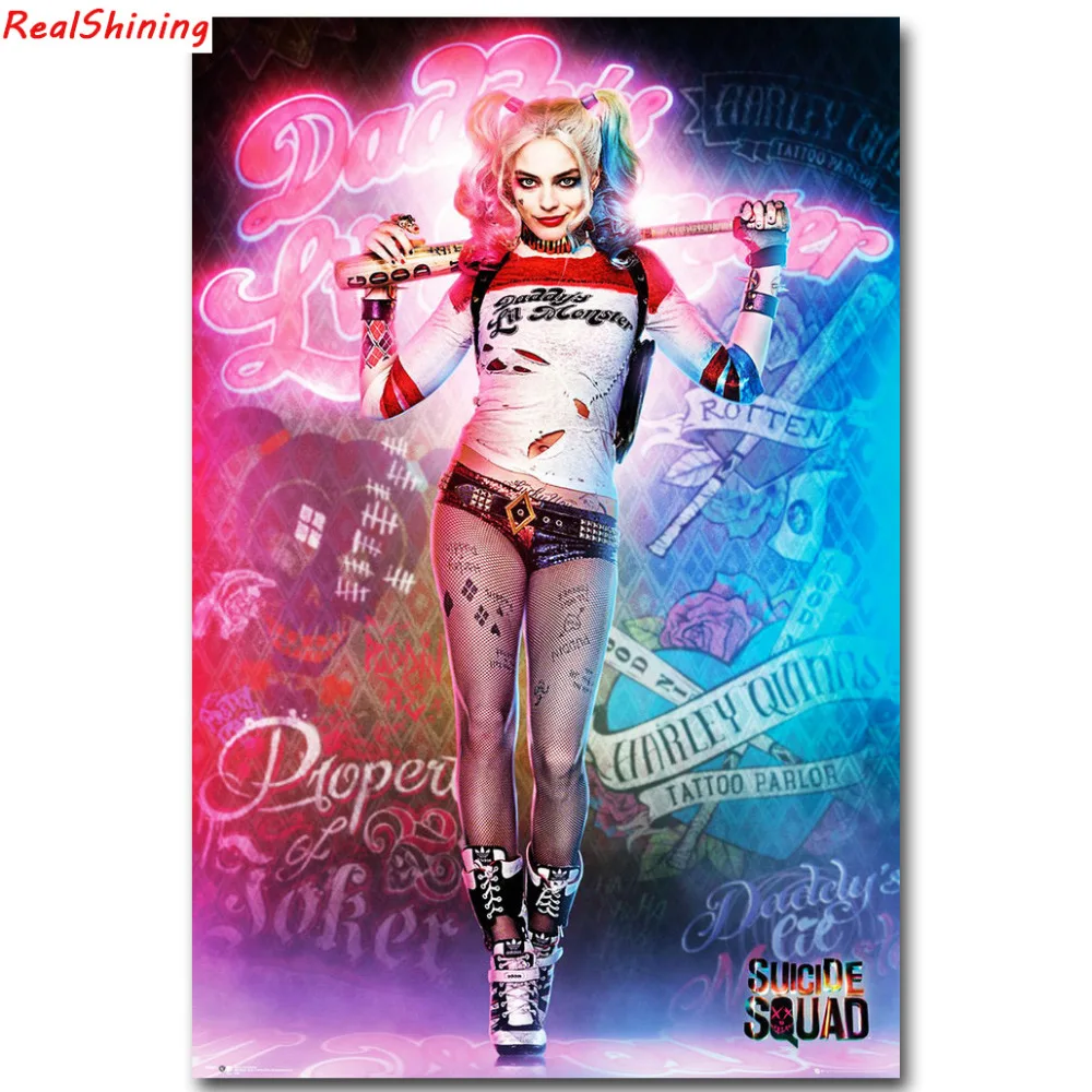 5D Diy Алмазная вышивка крестиком полная квадратная Алмазная вышивка Harley Quinn картина для декора комнаты H1307