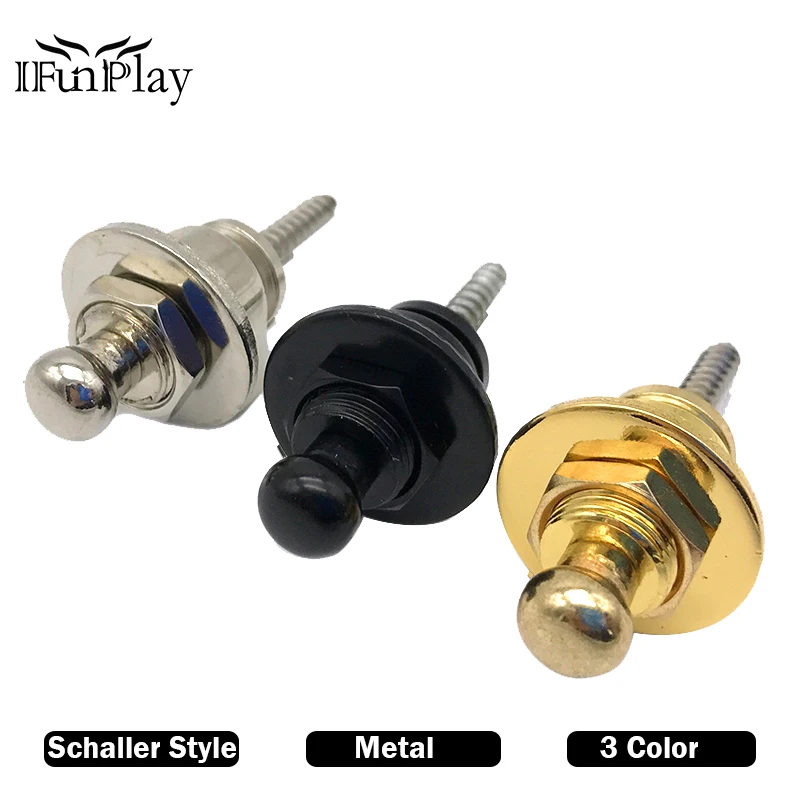 

2Pcs Guitar Strap Lock Button Schaller Style Strap lock for all Acoustic Electric Bass Iron Material Black Gold Chrome