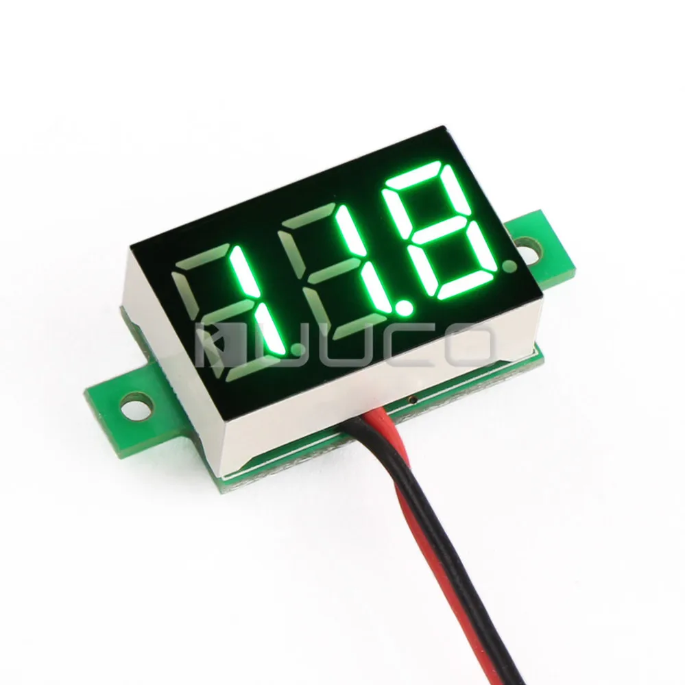 DC 3-30V Two Wire Precision Green Mini LED Panel Voltmeter 0.36/'/' Car 12V 24V