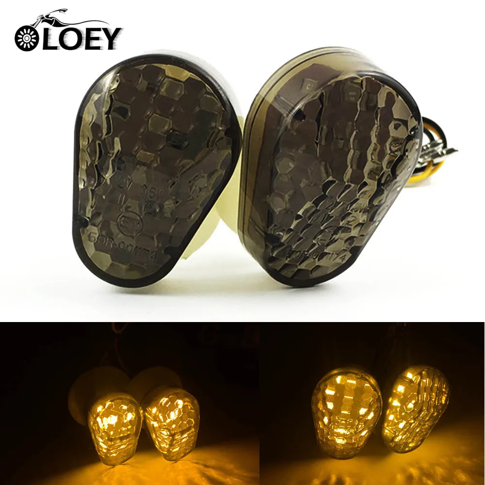 

12v Motorcycle Flush Mount LED Turn Signals Light Smoke Indicator Blinker Lamp For Kawasaki ZX9R ZX7R ZX6R ZX636 ZX12R ZZR600