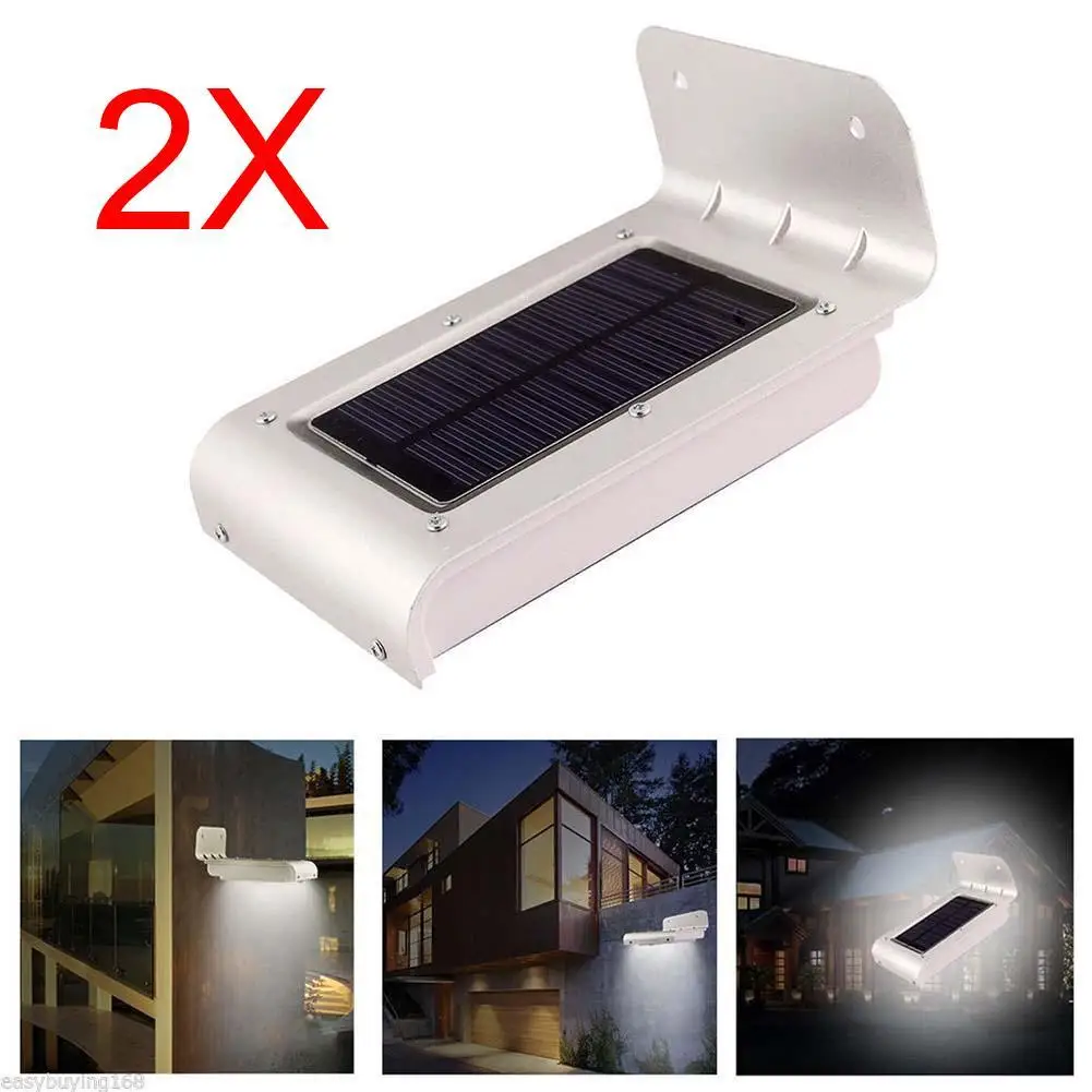 

2PCS 16 Led Solar Lamp Motion Sensor Outdoor Waterproof Body Induction Sound Control Battery Power Garden Wall Light