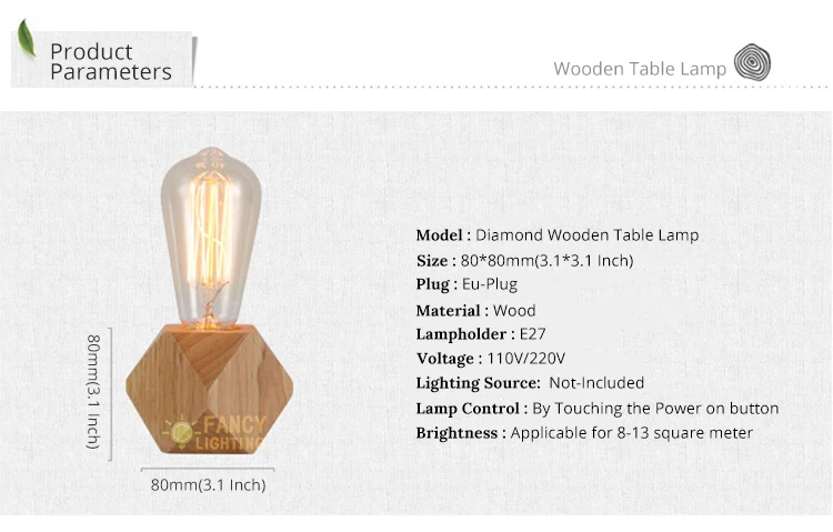 Современная настольная лампа E27 деревянная настольная лампа евровилка деревянная основа для дома/спальни/гостиной Декор Алмазная прикроватная лампа tafellamp