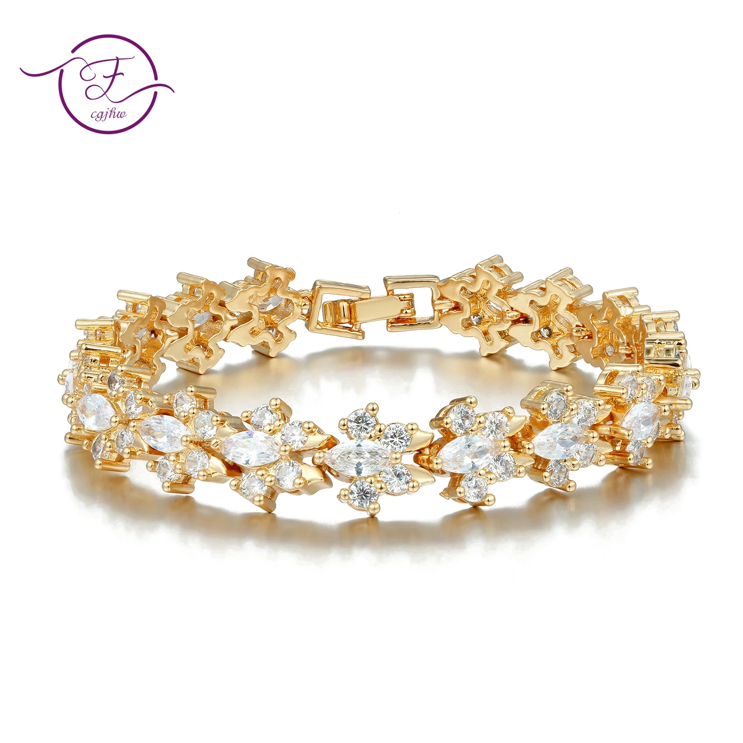 

Women's Wedding 925 Silver Bracelets Gold Color Luxury Original Design Spinel Ladies Friendship bracelets Fine Jewelry Gifts