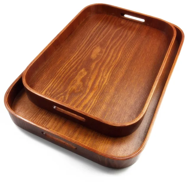 Wooden rectangular tea tray tea tray creative Japanese hotel wooden