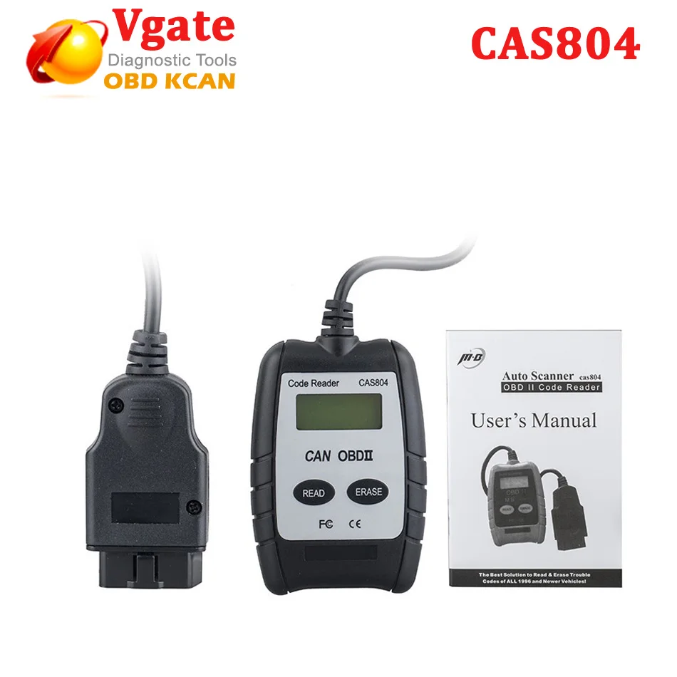 

Professional CAS804 CAN OBD2 Code Reader CAS 804 Auto Scan Tool Read Erase Fault Code Works For All OBDII 1996 & Newer Vehicles