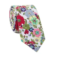 Новинка, мужской галстук в европейском и американском ретро стиле, хлопковый галстук с цветочным принтом, 6 см, узкая версия галстука со стрелками, Модный повседневный галстук