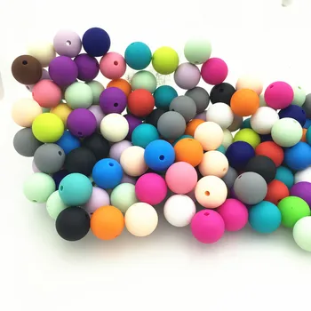 

Silicone Teething round 15mm beads Wholesale Baby Teething beads Food Grade Silicone Rubber Beads