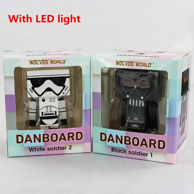 

New Arrival Anime Star Wars Danboard Cos Stormtrooper Darth Vader PVC Action Figure with LED Light Model Toy 8cm