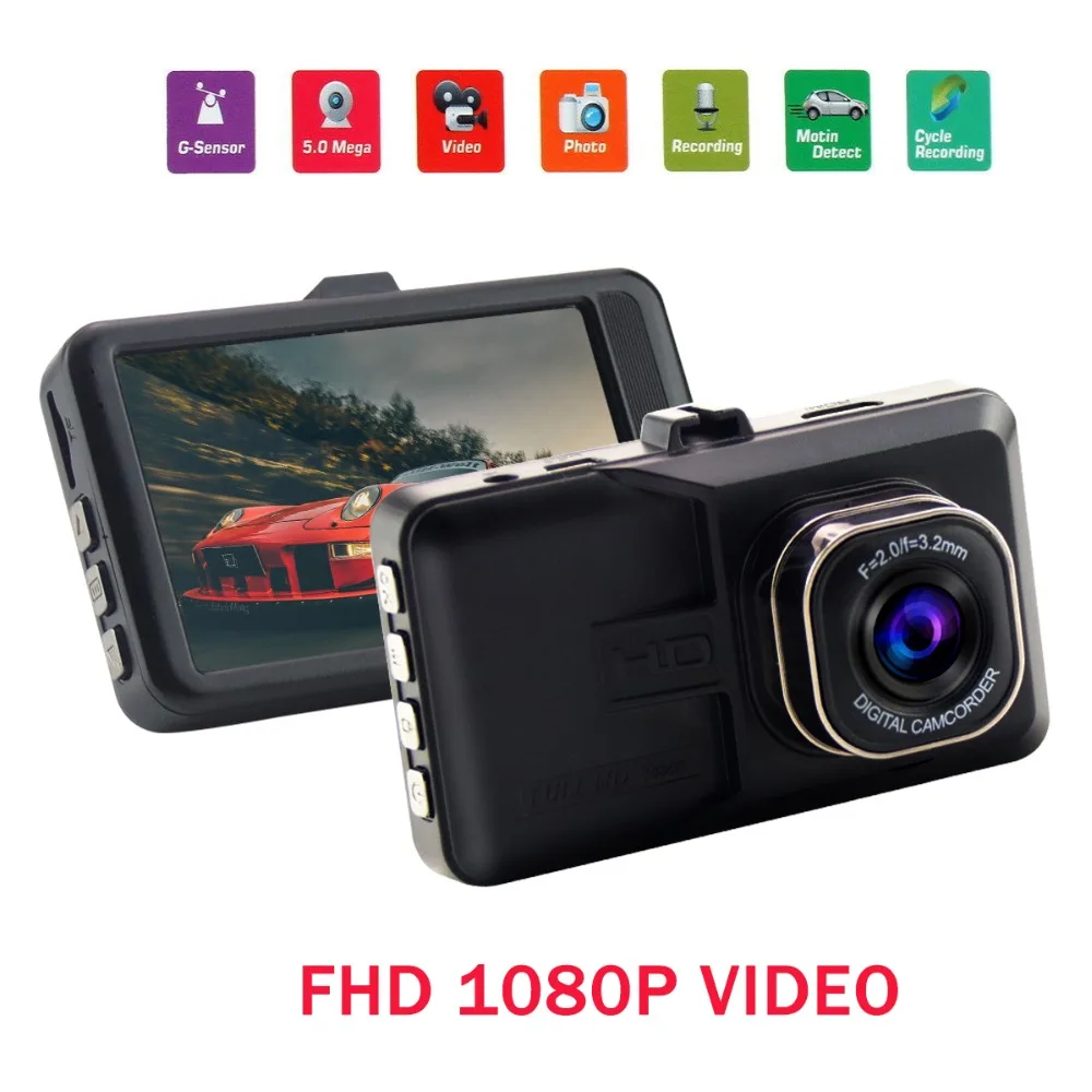 Mini 3 inch Car DVR Camera 120 Wide Angle Lens Dash Cam HD 1080P Video Registrar Night Vision Loop Recording Gravity Sensing | Автомобили