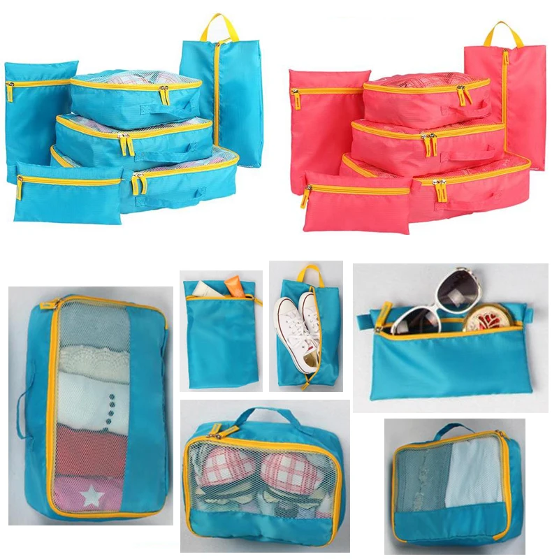 6 PCS Travel Storage Bag Set For Clothes Tidy Organizer Wardrobe
