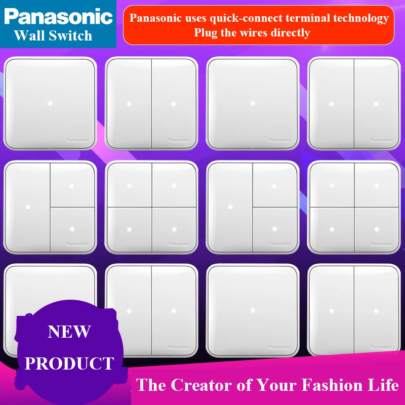 

Panasonic New Product Wall Switch Random Click On / Off Wall Light Switch with LED Indicator