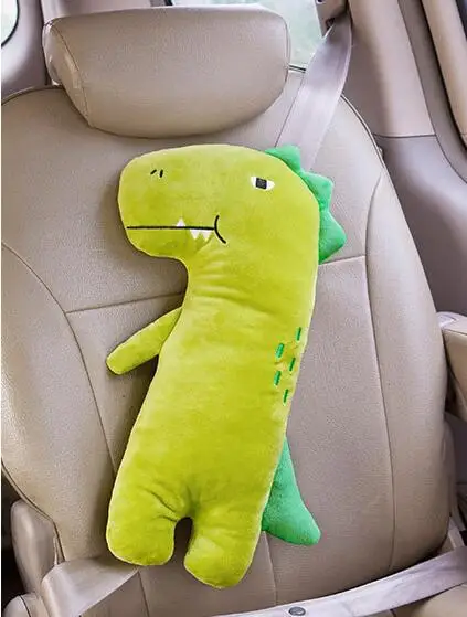 Детская безопасность сидений в автомобиле ремень Набор для комфорта плюшевая подушка медведь динозавр мультфильм животных плюшевые игрушки мягкие животные Kawaii для детей