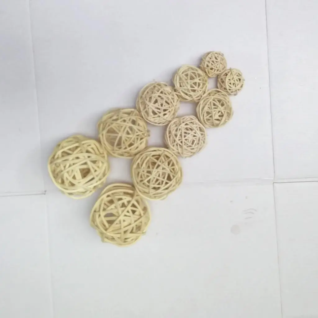 10 Rattan Wicker Ball Photo Props,Perfect Size for Vase Filler,Odor-free Home Garden Decor,Pet Rabbit Parrot Bird Toy Part 3-7cm