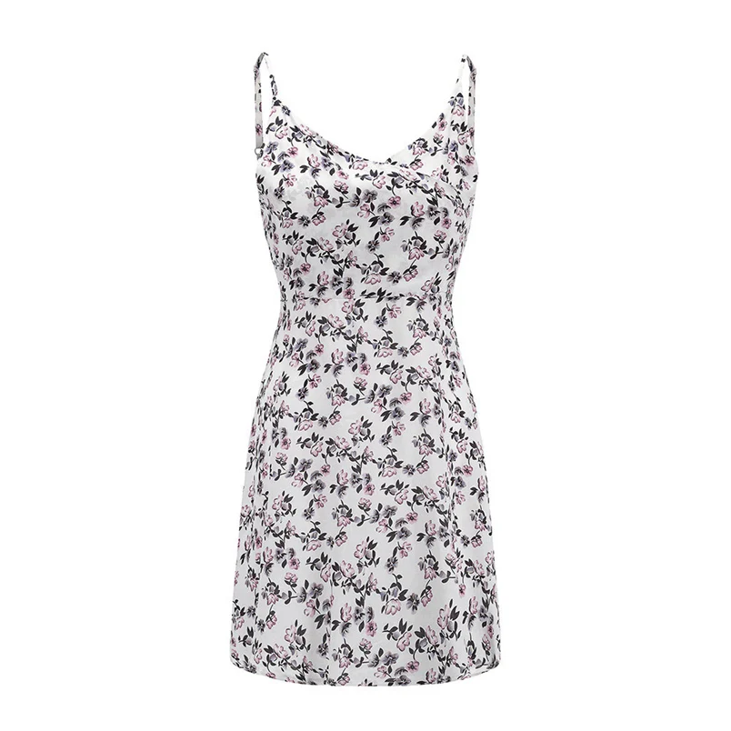 Women Dress 2018 New Floral Print Bohemian Off Shoulder Sleeveless Mini Bodycon Dress Casual Sexy Beach Party Dress F#J06 (9)