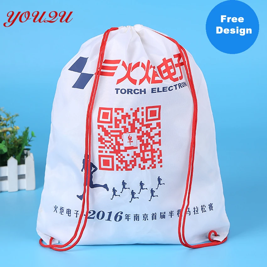 

customized Lead-free 210d nylon polyester drawstring bag backpack bag lowest price and escrow accepted