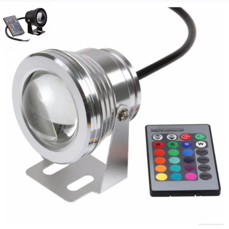 DHL Free Shipping 12W RGB Outdoor Underwater Lamp LED Spot Flood Light Color Changing Lamp IP68 waterproof for Pond AC/DC12V dc12v led dimmer switch suitable for marine travel trailer auto recreational vehicles no noise accurate dimming drop shipping