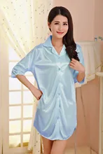 Brand New Summer Lady Silk Nightgown Women Sexy Rayon Robe Solid Color Sleepshirt Casual Nightwear Bathrobe Size S M L XL A167