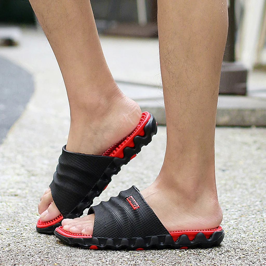 Г., новые летние крутые водонепроницаемые вьетнамки для мужчин, высококачественные мягкие массажные пляжные шлепанцы мужская повседневная обувь, Тапочки для дома,# PY25