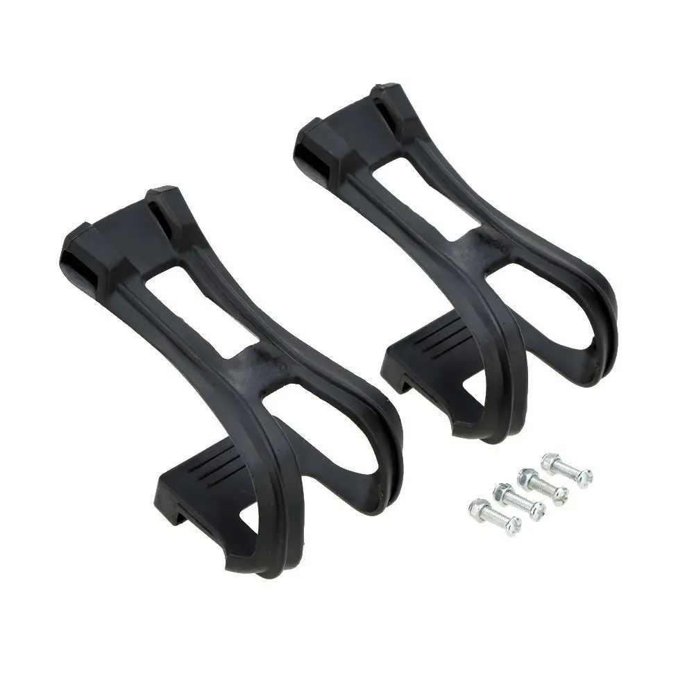 

Wanyifa 1 Pair Bicycle Pedal Bike Strapless Toe Pedal Clips Black Ultra-light with Bolt Bicycle Accessorie