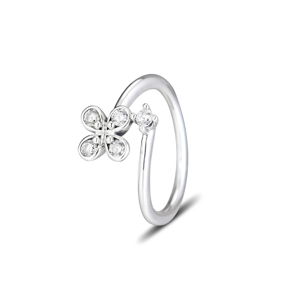 

Four-Petal Flower Rings 100% 925 Sterling-Silver-Jewelry Free Shipping