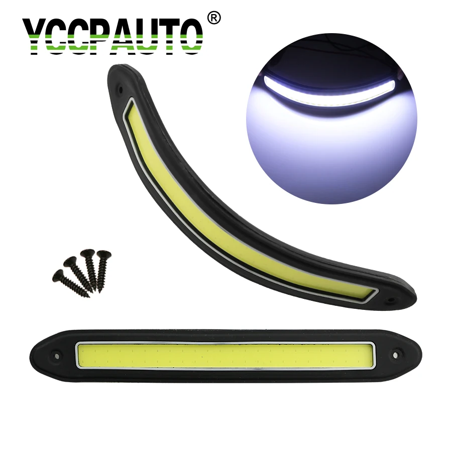 

Gfoloza Car COB DRL Daytime Running Light Flexible Soft White Working Driving Lights Waterproof Good Quality car-styling 2PCS